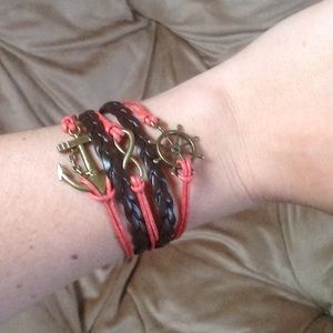 NWOT Anchor Compass Infinity Bracelet